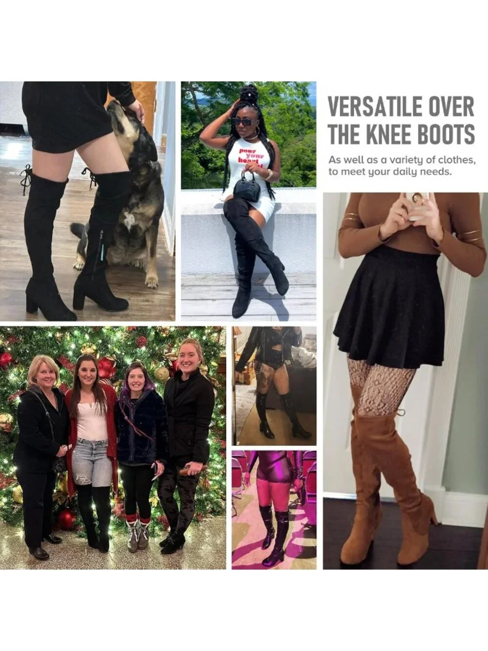 Stylish Over the Knee Thigh High Boots for Women - Block Heel, Chic Fashion
